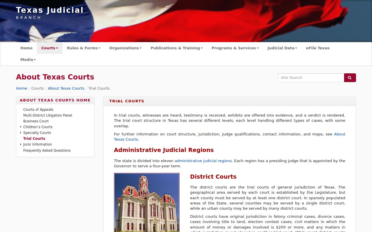 Bexar County court record custodians across Texas trial court levels
