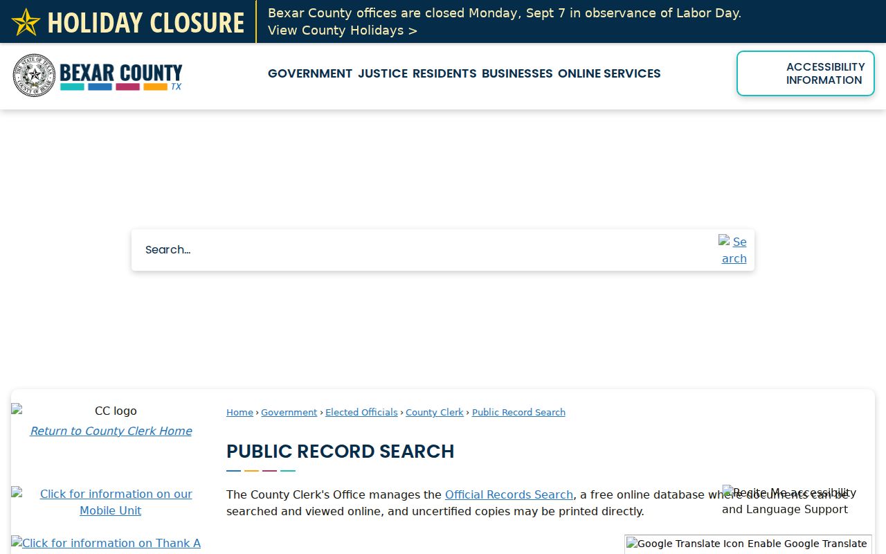 Bexar County court docket County Clerk search